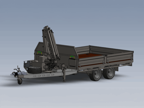 Tandem Axel Flatbed Trailer with Quicklift® 150-3 Crane